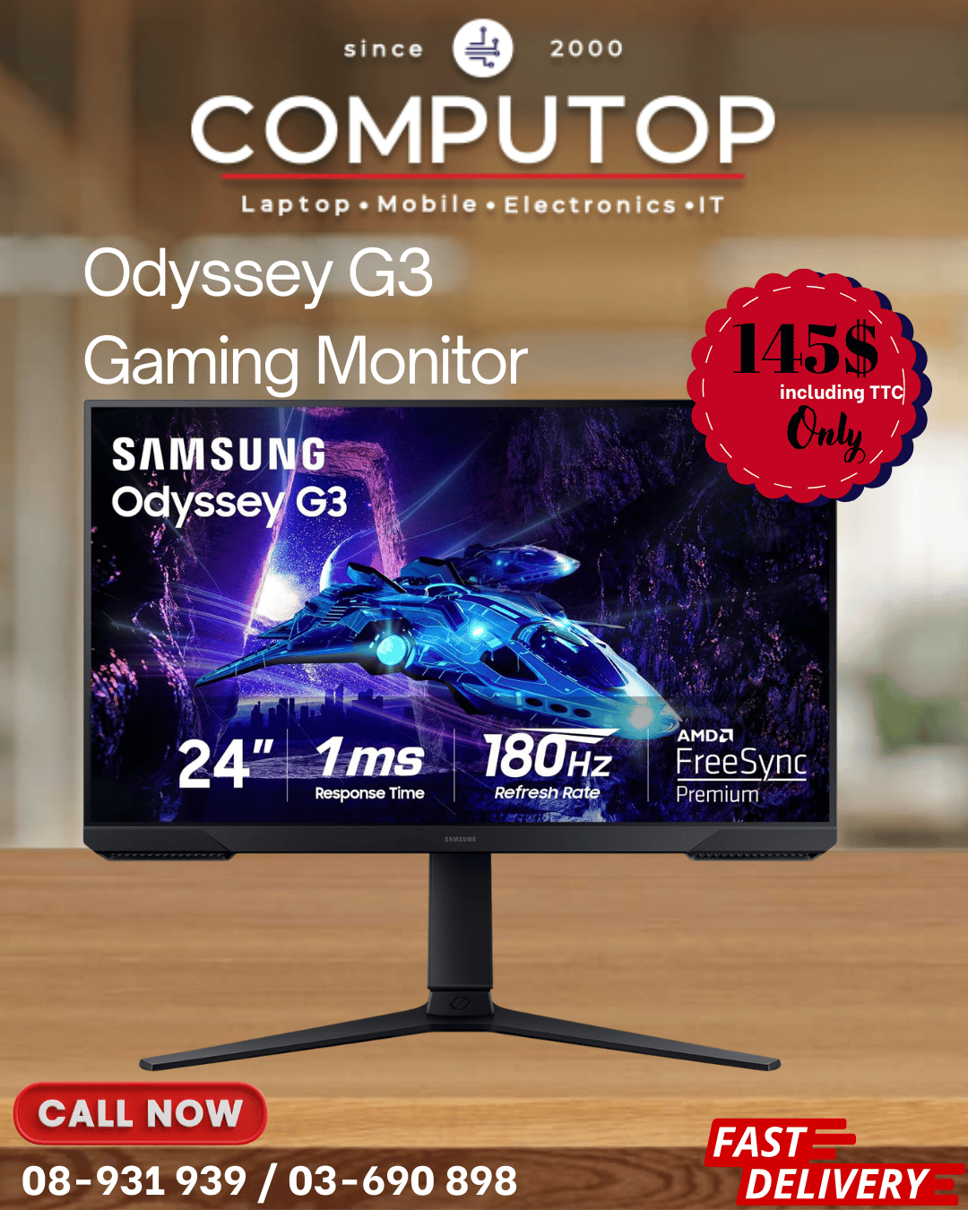 Samsung Odyssey G3 Gaming Monitor
