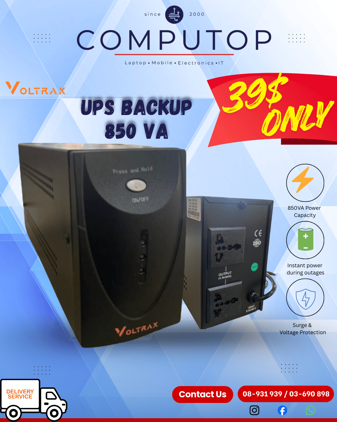 Voltrax UPS 850 VA